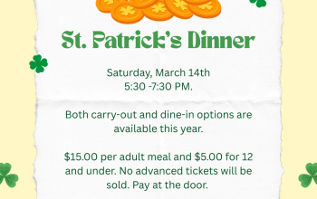St patrick dinner 2026